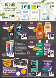 Gazetka promocyjna E Center - Angebote der Woche - Gazetka - ważna od 02.07 do 02.07.2022 - strona 14 - produkty: Alwa, Always, bio, bio-zitronen, Blüte, bürste, creme, duschdas, dusche, duschgel, einwegrasierer, eis, ente, flasche, fleisch, flüssigseife, garnier, grüner tee, handcreme, kosmetik, listerine, Mundhygiene, mundspülung, natur, nuss, pflegedusche, rasierer, rel, rwe, Seife, shampoo, slip, slipeinlagen, spülung, tee, Ti, total care, usb, Wahre Schätze, wilkinson, zahnbürste, Zahnseide, zitrone, zitronen