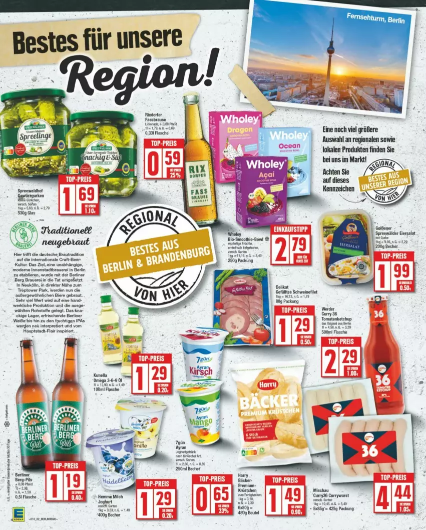 Aktueller Prospekt Edeka - Prospekte - von 02.03 bis 09.03.2024 - strona 2 - produkty: Becher, berliner, beutel, bier, Biere, brause, curry, currywurst, eier, eiersalat, erde, fassbrause, filet, fisch, fische, frucht, ketchup, mac, salat, schwein, schweine, schweinefilet, Ti, tomate, tomaten, tomatenketchup, tuc, wein, weine, wurst