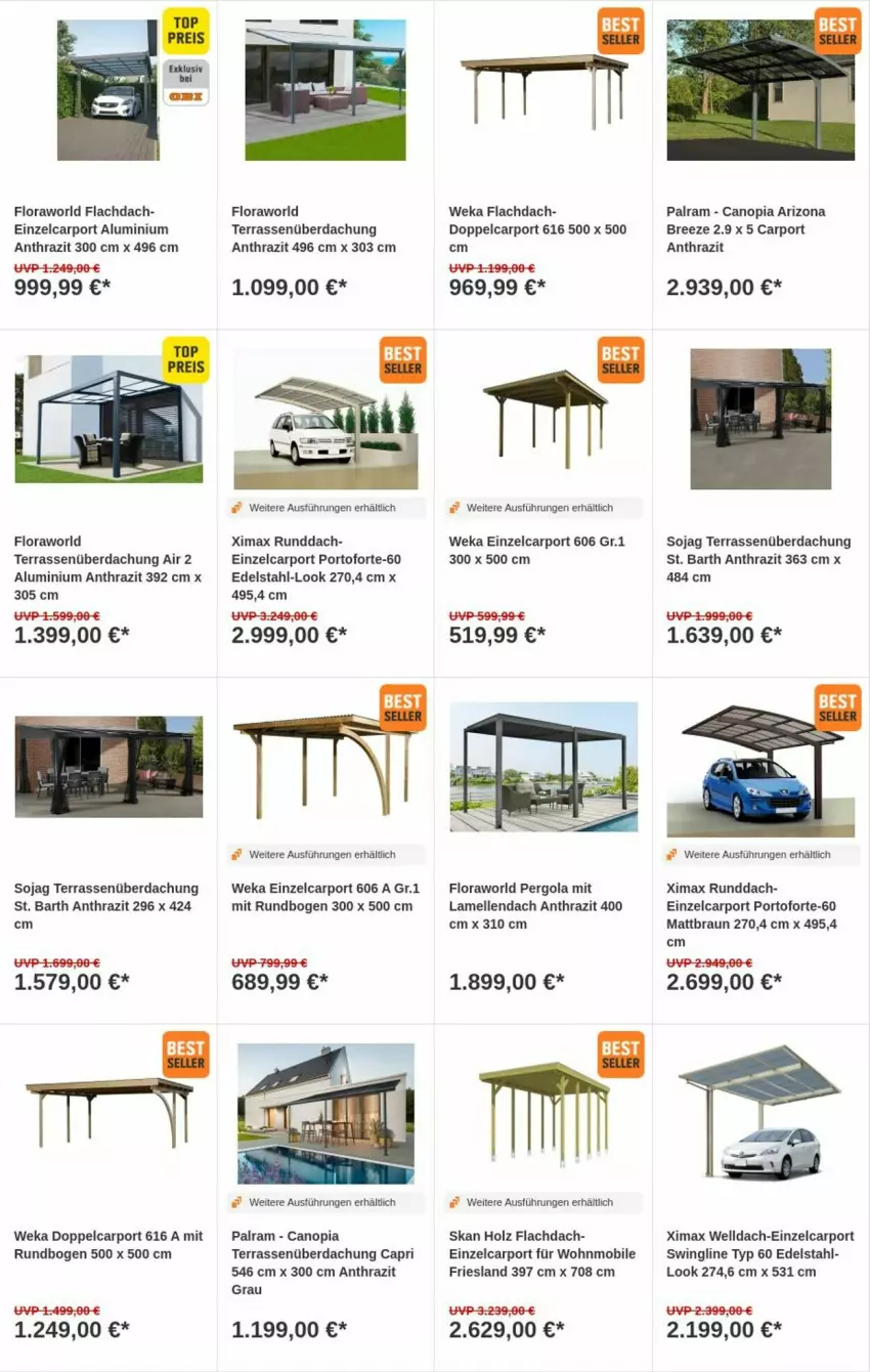 Aktueller Prospekt Obi - Prospekte - von 17.09 bis 25.09.2024 - strona 2 - produkty: braun, bree, Cap, Carport, edelstahl, elle, Holz, soja, Terrassenüberdachung, weka