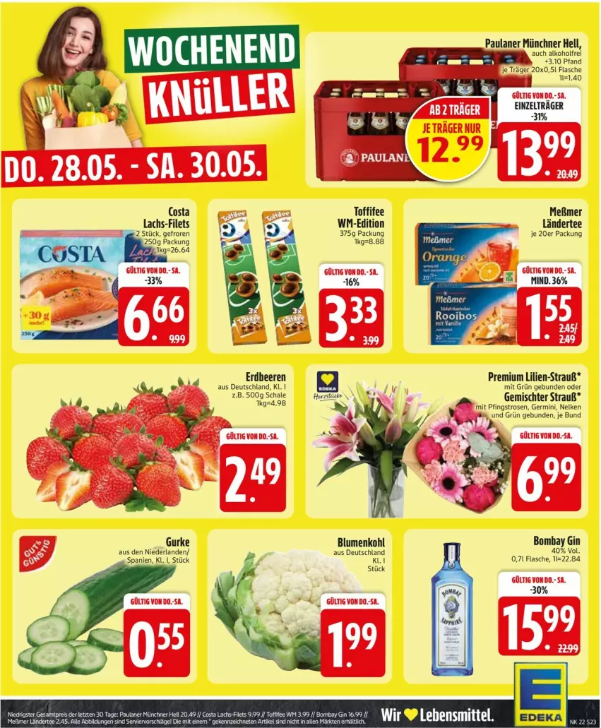 Aktueller Prospekt Edeka - Prospekte - von 25.05 bis 30.05.2026 - strona 25 - produkty: alkohol, beere, beeren, blume, blumen, blumenkohl, erdbeere, erdbeeren, flasche, Germ, gin, gurke, Ländertee, Meßmer, Paula, paulaner, Pfingstrosen, rosen, tee, Ti, toffifee