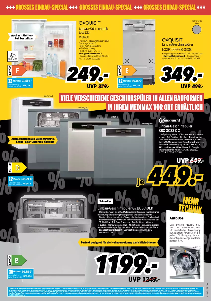 Aktueller Prospekt Medimax - MEDIMAX Prospekt KW52 2021 - von 24.12 bis 30.12.2021 - strona 13 - produkty: alexa, amazon alexa, auto, Bau, Behälter, beleuchtung, besteck, consors finanz, einbau-geschirrspüler, eis, erde, geschirr, geschirrspüler, korb, kühlschrank, led-beleuchtung, led-licht, LG, mastercard, miele, obst, Reinigung, Reinigungsmittel, reis, Ria, rum, Schrank, Spektrum, Ti, tisch, wasser, ZTE