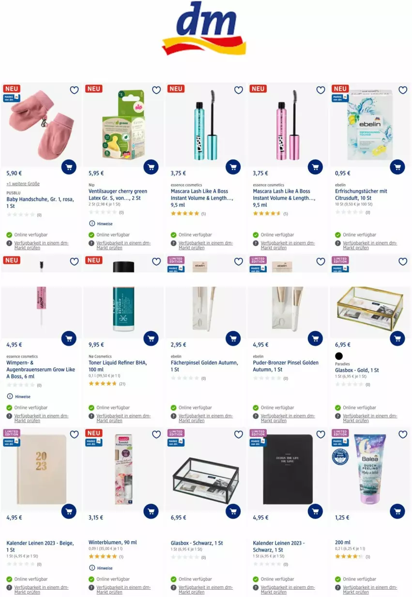 Aktueller Prospekt Dm Drogerie - Prospekte - von 15.09 bis 29.09.2022 - strona 13 - produkty: blume, blumen, boss, citrus, eis, Fächerpinsel, handschuhe, leine, Mascara, Pinsel, rum, schuhe, Serum, Ti, Toner, tücher, usb