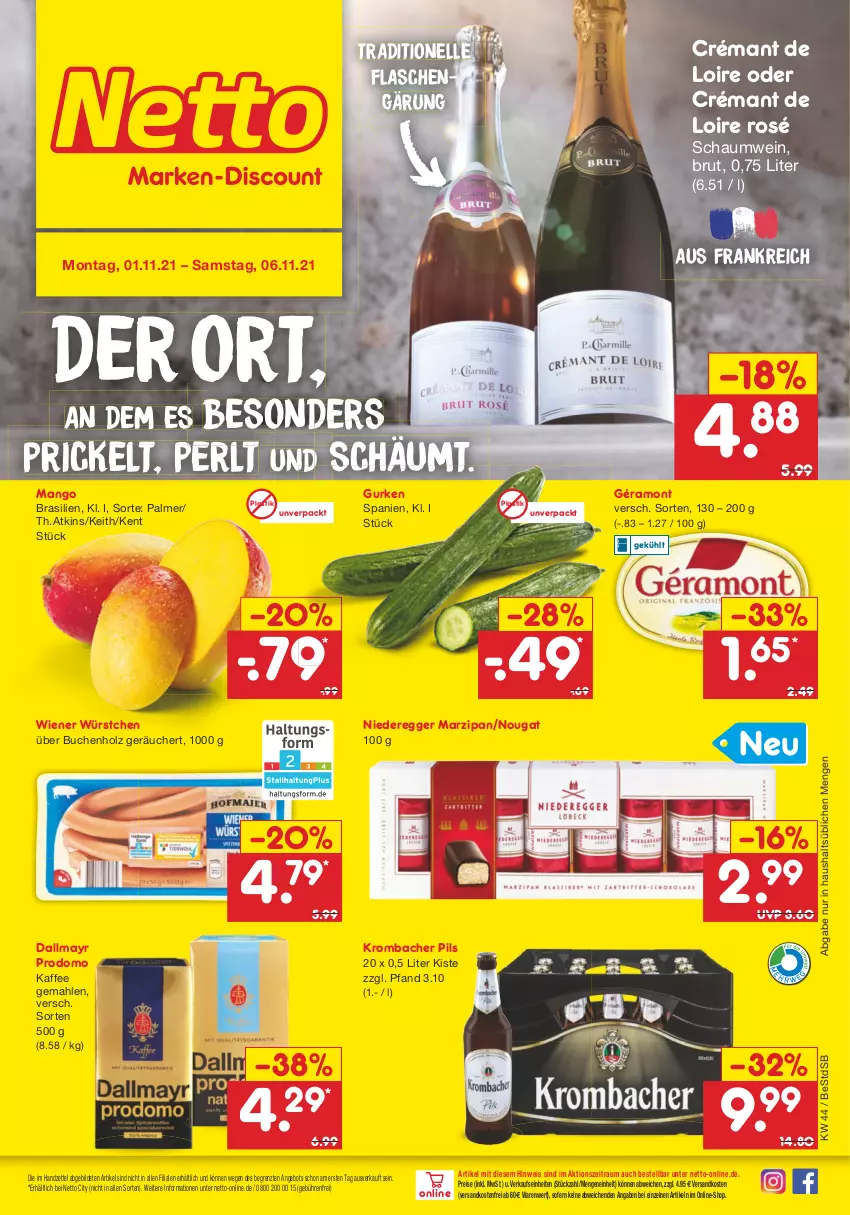 Aktueller Prospekt Netto Marken-Discount - Filial Angebote - von 01.11 bis 06.11.2021 - strona 1