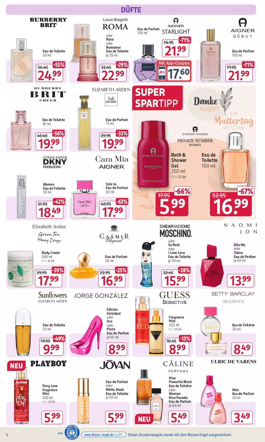 Aktueller Prospekt Rossmann - Prospekte - von 29.04 bis 03.05.2024 - strona 8 - produkty: auer, body, Burberry, coupon, drucker, Eau de parfum, eau de parfum 30 ml, eau de parfum 50 ml, eau de toilette, eau de toilette 100 ml, eau de toilette 30 ml, eau de toilette 50 ml, Engel, kerze, lack, laura biagiotti, mam, parfum, spartipp, starlight, Ti