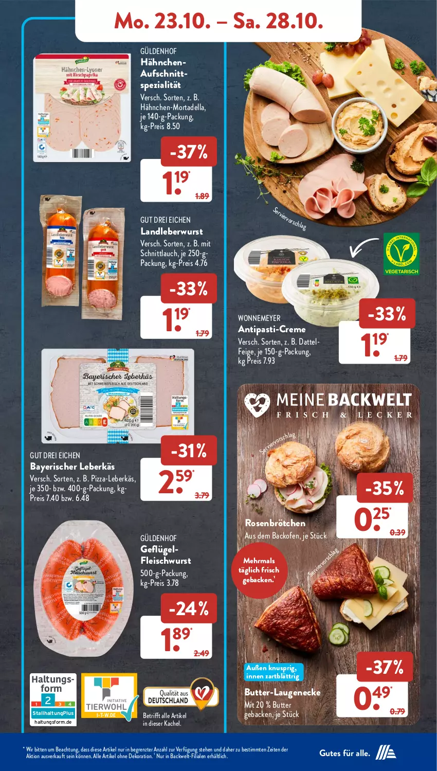 Aktueller Prospekt AldiSud - NÄCHSTE WOCHE - von 23.10 bis 28.10.2023 - strona 9 - produkty: alle artikel ohne dekoration, antipasti, asti, aufschnitt, backofen, brötchen, butter, creme, dekoration, dell, eis, fleisch, fleischwurst, geback, Geflügel, landleberwurst, Laugeneck, leberkäs, leberwurst, mortadella, Ofen, pizza, reis, rosen, schnittlauch, Spezi, Ti, wurst, ZTE