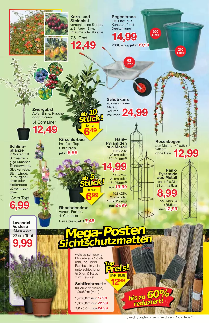 Aktueller Prospekt Jawoll - Prospekte - von 01.05 bis 07.05.2022 - strona 9 - produkty: apfel, bambus, Container, decke, Deckel, dell, eis, elle, kirsch, kirsche, lavendel, Mode, obst, pflanze, pflaume, reis, rosen, topf