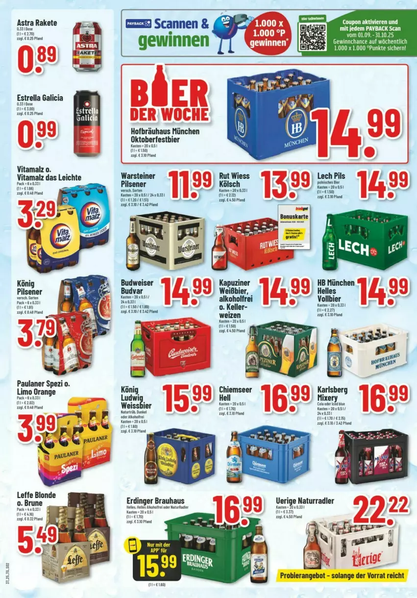 Aktueller Prospekt Trinkgut - Prospekte - von 07.09 bis 13.09.2025 - strona 2 - produkty: alkohol, angebot, Astra, bier, eis, elle, erdinger, karlsberg, könig pilsener, limo, malz, Mixer, mixery, natur, natura, orange, Paula, paulaner, payback, pils, pilsener, radler, rel, Spezi, vita, vitamalz, weissbier, Wels