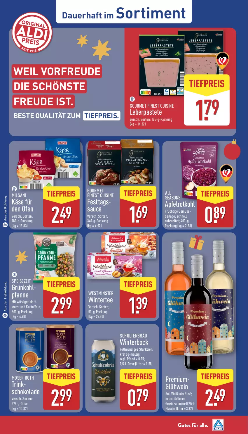Aktueller Prospekt Aldi Nord - Von Montag - von 27.10 bis 01.11.2025 - strona 37 - produkty: apfel, auer, aus der tiefkühlung, bier, eis, flasche, frucht, gewürz, Glühwein, ilag, kartoffel, kartoffeln, Käse, malz, Mett, moser, Moser Roth, Ofen, pastete, pfanne, reis, rotkohl, sauce, schoko, schokolade, tee, Ti, tiefpreis, wein, wurst