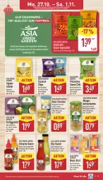 Gazetka promocyjna Aldi Nord - Von Montag - Gazetka - ważna od 01.11 do 01.11.2025 - strona 13 - produkty: aldi, angebot, angebote, Asia Green Garden, beutel, bohne, bohnen, brot, chili, chips, coconut, dip, eier, eis, fertiggericht, finesse, flasche, gewürz, ingwer, küche, Mode, nuss, reis, sauce, Schal, Schale, snack, Spezi, Sriracha, Ti, tiefpreis, tisch, ZTE, zucker
