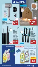 Gazetka promocyjna Aldi Nord - Von Montag - Gazetka - ważna od 01.11 do 01.11.2025 - strona 27 - produkty: aldi, ambia, bürste, bürsten, dell, dusche, eis, elektrische zahnbürste, elle, flasche, haartrockner, Holz, Kamin, küche, Küchen, Küchenhelfer, LG, Mode, Nachtlicht, natur, oral-b, Philips, quigg, reiniger, reis, Ria, Schal, schallzahnbürste, sonicare, teller, Ti, tiefpreis, Trockner, überhitzungsschutz, usb, wc-reiniger, zahnbürste, zahnbürsten