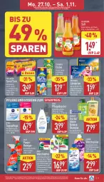 Gazetka promocyjna Aldi Nord - Von Montag - Gazetka - ważna od 01.11 do 01.11.2025 - strona 9 - produkty: angebot, angebote, ariel, ariel waschmittel, beutel, Bref, dove, dusche, eier, eis, eistee, elle, flasche, fructis, garnier, gin, Ländertee, lenor, nivea, Paula, paulaner, pfanne, Pfanner, pflegedusche, Pods, reiniger, reis, saft, shampoo, Spezi, Tagespflege, tee, teller, Ti, valensina, waschmittel, weichspüler, ZTE, zucker