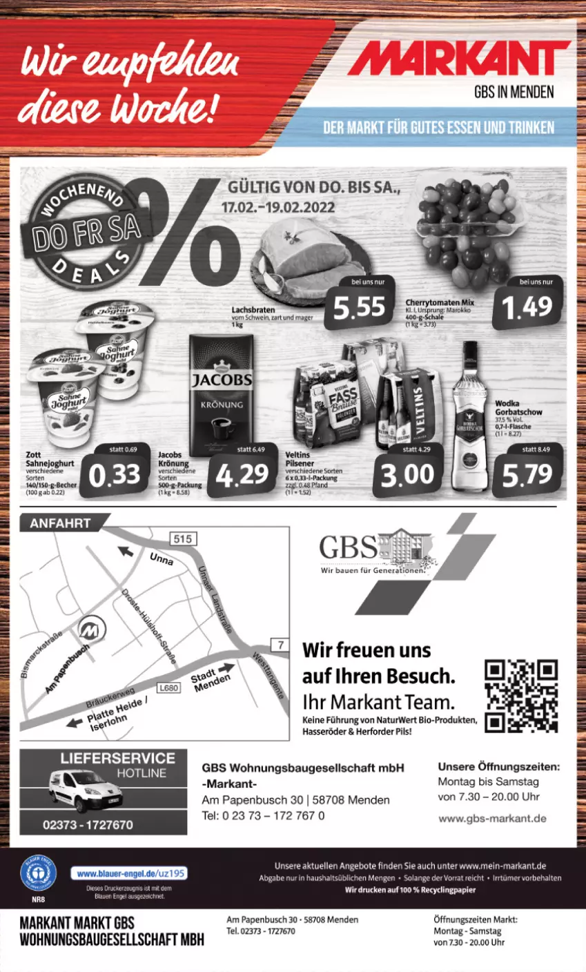 Aktueller Prospekt Markant - Prospekte - von 14.02 bis 19.02.2022 - strona 12 - produkty: angebot, angebote, auer, Bau, bio, brie, Clin, elle, Engel, hasseröder, lieferservice, natur, papier, pils, rwe, Ti, Tiere, uhr