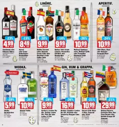 Gazetka promocyjna Hit - Prospekte - Gazetka - ważna od 16.04 do 16.04.2022 - strona 18 - produkty: Absolut Vodka, amaro, amarula, aperitif, aperol, baileys, Belsazar, bombay sapphire, caffe, coconut, dry gin, eier, eierlikör, eis, elle, erde, flasche, frangelico, gin, Gorbatschow, gordon, grappa, haselnuss, Havana Club, irish cream, kräuter, kräuterlikör, likör, lillet, liqueur, london dry, london dry gin, Malibu, Molinari, nuss, osborne, reis, rel, rum, sambuca, sapphire, Tanqueray, teller, Ti, tisch, tuc, Vermouth, verpoorten, vodka, wodka