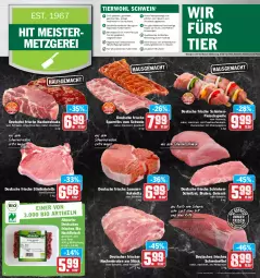 Gazetka promocyjna Hit - Prospekte - Gazetka - ważna od 16.04 do 16.04.2022 - strona 4 - produkty: auer, bio, braten, champignon, champignons, eis, elle, filet, fleisch, Fleischspieße, gulasch, hackfleisch, Kette, kotelett, medaillons, Meister, mit paprika, monitor, Nackensteak, nackensteaks, natur, paprika, pute, reis, Ria, rind, ring, schinken, schinkenschnitzel, schnitzel, schwein, schweine, schweinefilet, schweinerücken, spareribs, Sport, steak, steaks, teller, Ti, tisch, wein, weine, ZTE, zwiebel, zwiebeln