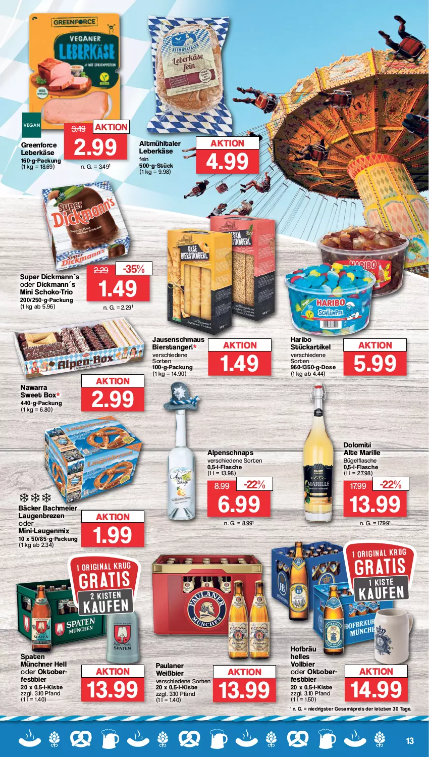 Aktueller Prospekt Famila - Prospekte - von 11.09 bis 16.09.2023 - strona 13 - produkty: bier, bügel, bügelflasche, eier, eis, elle, flasche, gin, haribo, Käse, leberkäs, leberkäse, Maus, Paula, paulaner, reis, schoko, Spaten, Ti, ZTE