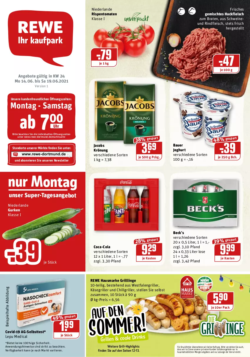 Aktueller Prospekt Rewe - REWE Ihr Kaufpark - von 14.06 bis 19.06.2021 - strona 1