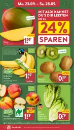 Gazetka promocyjna Aldi Nord - Von Montag - Gazetka - ważna od 28.09 do 28.09.2024 - strona 2 - produkty: aldi, angebot, auer, banane, bananen, Bau, Bauer, bio, eis, Elan, kiwi, mango, reis, salat, salatherzen, Ti, trolli, ZTE