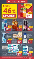 Gazetka promocyjna Aldi Nord - Von Montag - Gazetka - ważna od 28.09 do 28.09.2024 - strona 7 - produkty: Bad, bio, bürste, Cap, cola, Dr. Beckmann, drink, eis, eistee, elle, febreze, flasche, gin, kühlschrank, lipton, lufterfrischer, Rauch, red bull, reiniger, reis, rwe, Schrank, spülmaschinen, tee, teller, Textilerfrischer, Ti, volvic, waschmaschine, waschmaschinen, ZTE, zucker