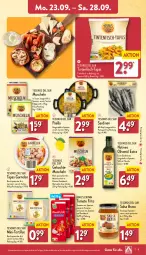 Gazetka promocyjna Aldi Nord - Von Montag - Gazetka - ważna od 28.09 do 28.09.2024 - strona 9 - produkty: aus der tiefkühlung, beutel, fisch, flasche, frucht, garnelen, gin, knoblauch, kräuter, LG, marinade, mit zwiebeln, Muscheln, natives olivenöl, olive, oliven, olivenöl, olivenöl extra, paella, Salsa, Sardinen, sauce, Schal, Schale, Tapas, Ti, tomate, tomaten, tortilla, tortillas, ZTE, zwiebel, zwiebeln