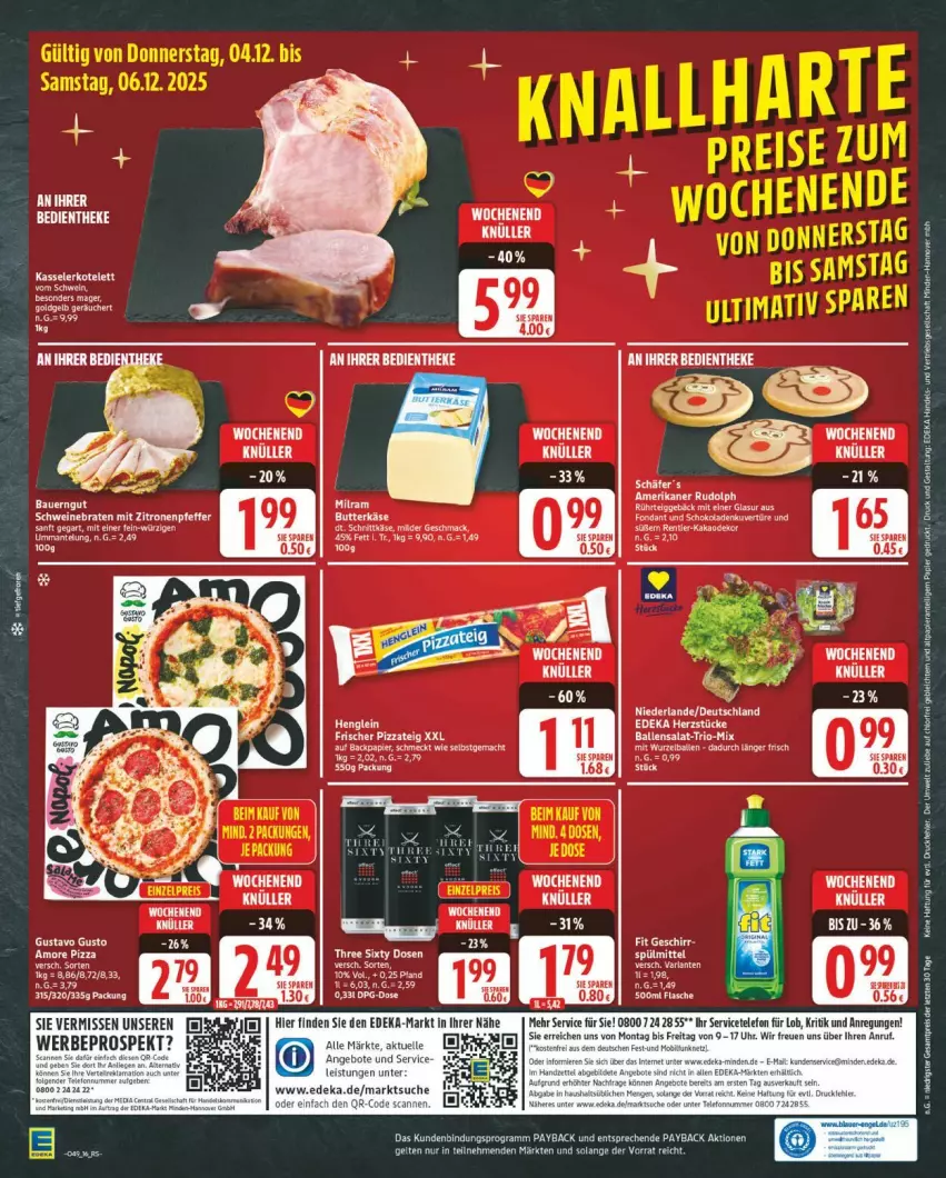 Aktueller Prospekt Edeka - Prospekte - von 01.12 bis 06.12.2025 - strona 16 - produkty: aeg, auer, ball, Bau, Bauer, bauerngut, deka, elle, kakao, mac, papier, pizza, Pizzateig, rel, salat, telefon, Ti, uhr
