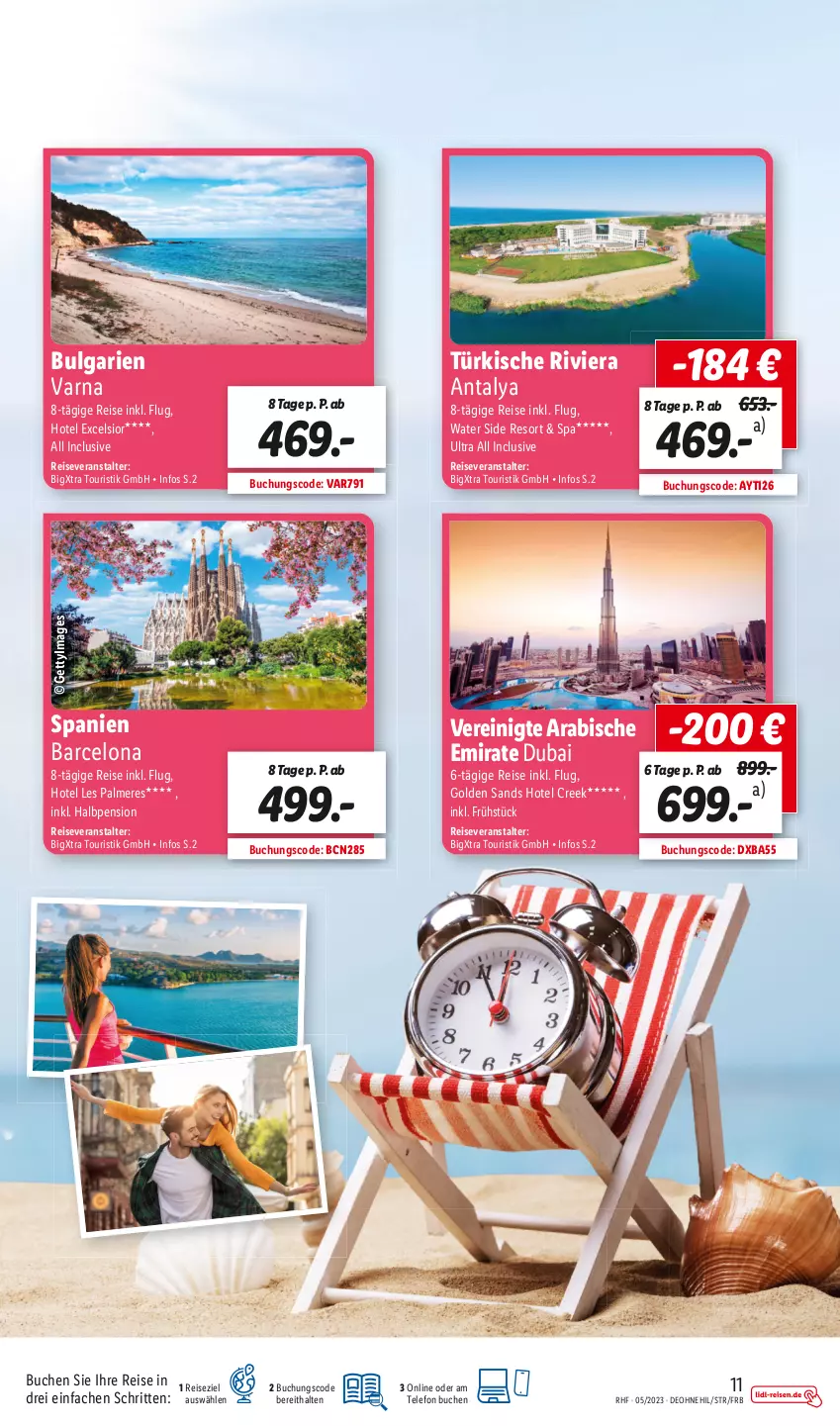 Aktueller Prospekt Lidl - Monatliche Reise-Highlights - von 29.04 bis 31.05.2023 - strona 11 - produkty: abis, buch, deo, eis, LG, reis, reiseveranstalter, telefon, Ti