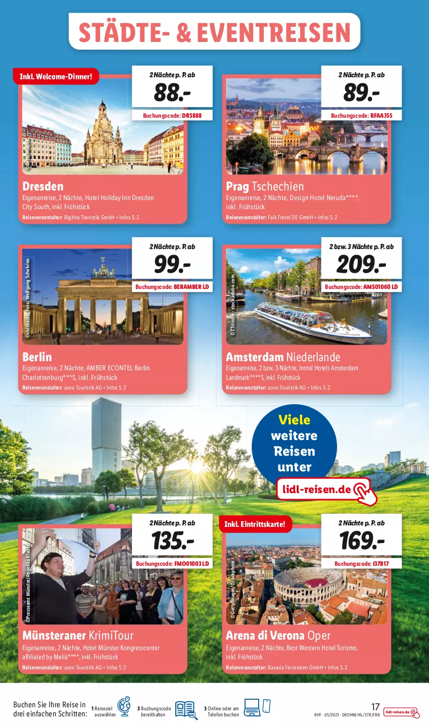 Aktueller Prospekt Lidl - Monatliche Reise-Highlights - von 29.04 bis 31.05.2023 - strona 17 - produkty: Amber, arlo, bavaria fernreisen gmbh, buch, deo, eis, ente, reis, reiseveranstalter, Ria, telefon, Ti, Weste