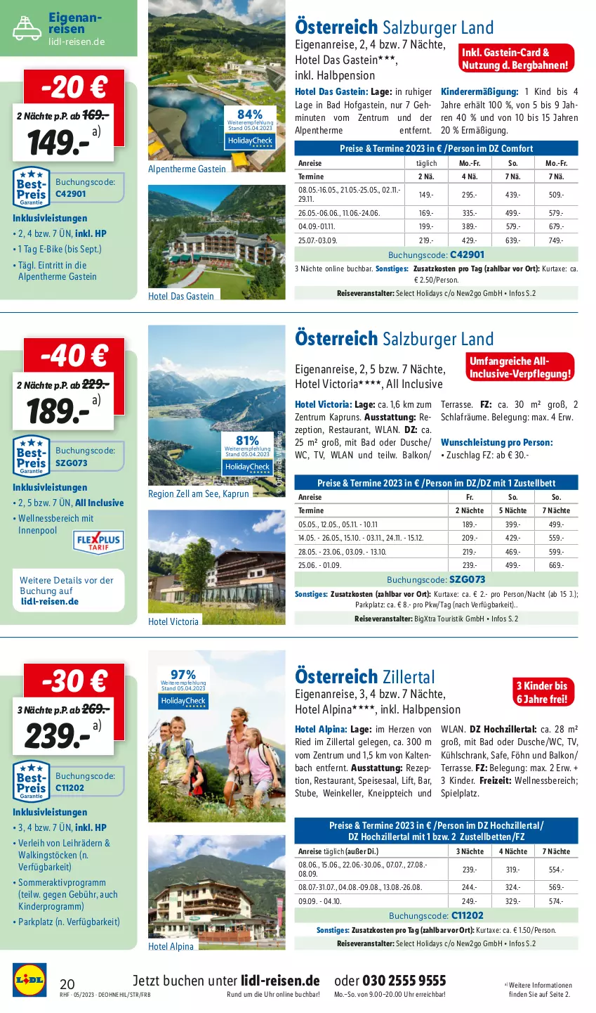 Aktueller Prospekt Lidl - Monatliche Reise-Highlights - von 29.04 bis 31.05.2023 - strona 20 - produkty: alpina, axe, Bad, bett, Betten, buch, burger, deo, dusche, E-Bike, eis, elle, HP, inklusivleistungen, innenpool, Kinder, kneipp, kühlschrank, kurtaxe, pool, reis, reiseveranstalter, rezept, Ria, rum, salz, Schrank, stube, Ti, uhr, wein, wellnessbereich