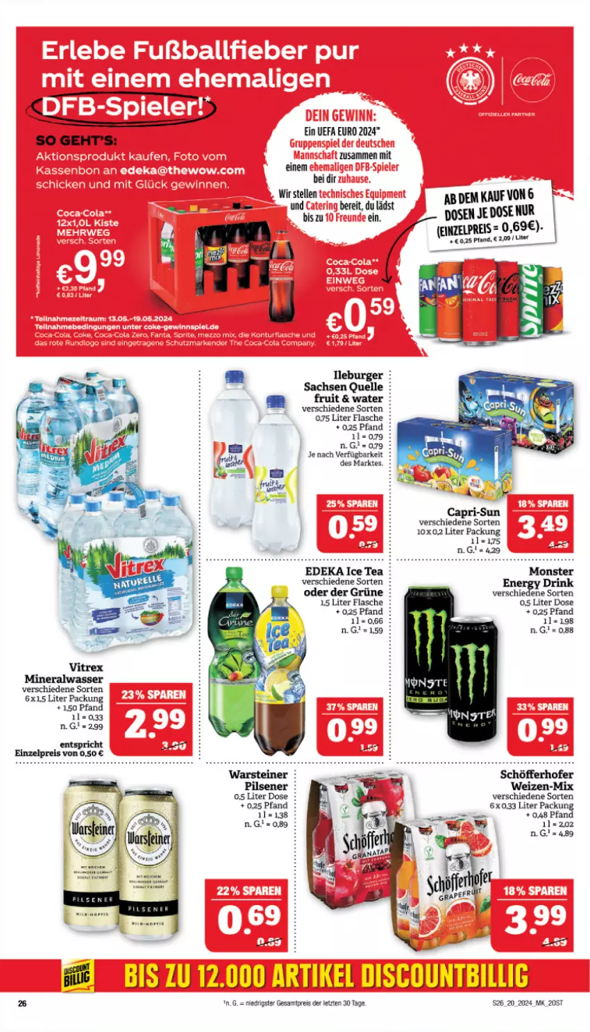 Aktueller Prospekt Marktkauf - Prospekt - von 12.05 bis 18.05.2024 - strona 26 - produkty: burger, Cap, capri-sun, deka, eis, elle, flasche, ice tea, monster, pils, pilsener, reis, sac, schöfferhofer, steiner, warsteiner, ZTE