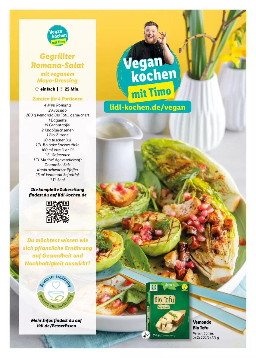 Aktueller Prospekt Lidl - Ostermagazin - von 12.03 bis 08.04.2023 - strona 20 - produkty: agaven, apfel, avocado, baguette, bio, dicksaft, dressing, drink, eis, Gesundheit, grana, granatapfel, grill, knoblauch, pfeffer, Rana, saft, salat, salz, sauce, senf, soja, Sojadrink, sojasauce, Ti, Tofu, vita, Yo, zitrone