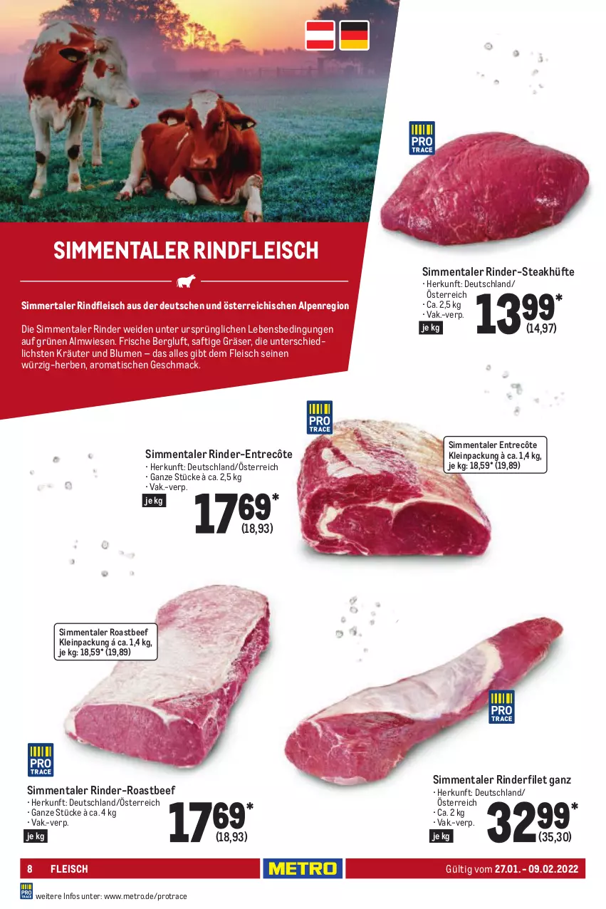 Aktueller Prospekt Metro - GastroJournal - von 27.01 bis 09.02.2022 - strona 8 - produkty: beef, blume, blumen, eis, entrecôte, filet, fleisch, kräuter, mac, Metro, rind, rinder, rinderfilet, rindfleisch, roastbeef, saft, sim, steak, steakhüfte, Ti, tisch