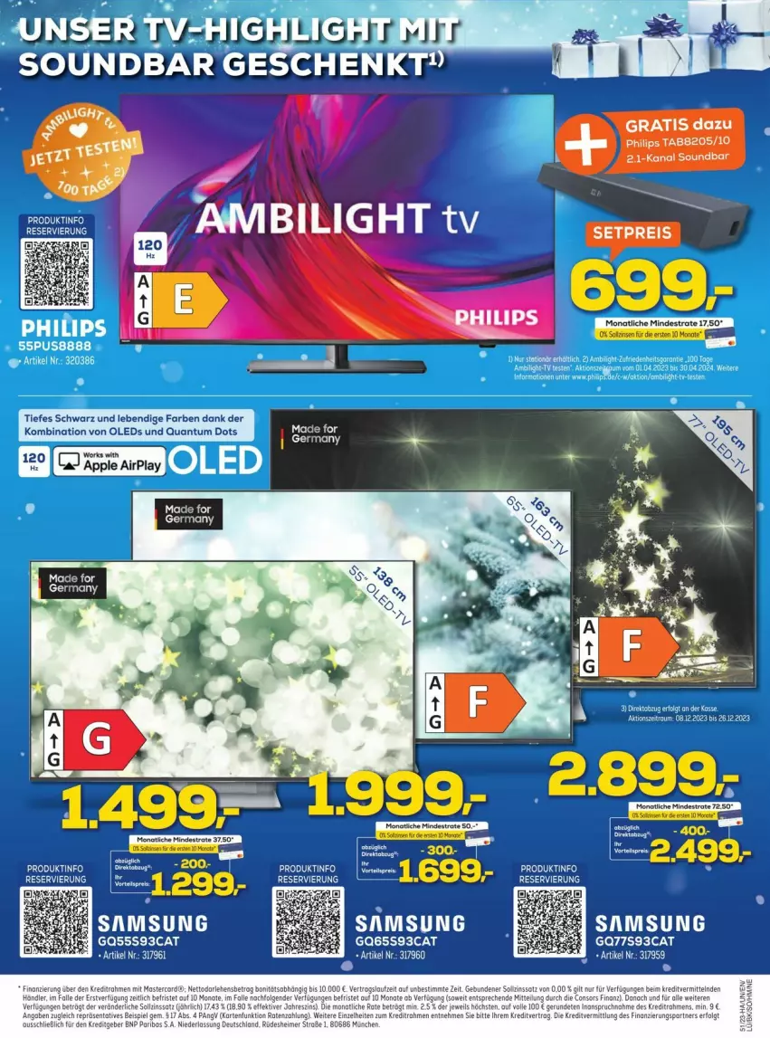 Aktueller Prospekt Euronics - Prospekte - von 18.12 bis 22.12.2023 - strona 11 - produkty: Germ, leds, Samsung, soundbar, tee, Ti