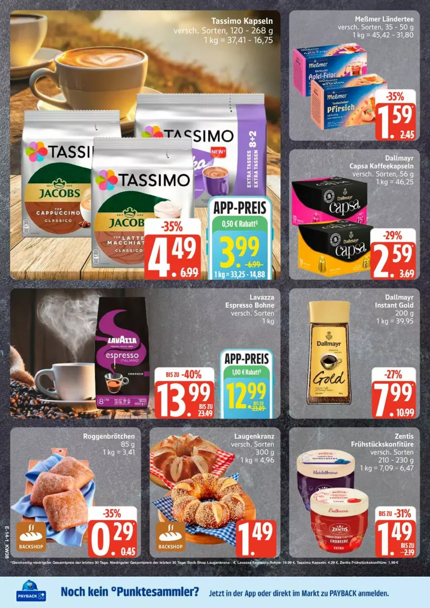 Aktueller Prospekt Edeka - Prospekte - von 14.09 bis 19.09.2026 - strona 18 - produkty: dallmayr, eis, payback, reis, tesa