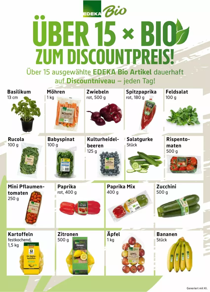 Aktueller Prospekt Edeka - Prospekte - von 14.09 bis 19.09.2026 - strona 5 - produkty: auer, Babyspinat, banane, bananen, basilikum, beere, beeren, bio, cola, deka, discount, edeka bio, eis, feldsalat, gurke, kartoffel, kartoffeln, möhren, nivea, paprika, paprika rot, pflaume, pflaumen, reis, rucola, salat, Salatgurke, spinat, Spitzpaprika, Ti, tomate, tomaten, zitrone, zitronen, zucchini, zwiebel, zwiebeln