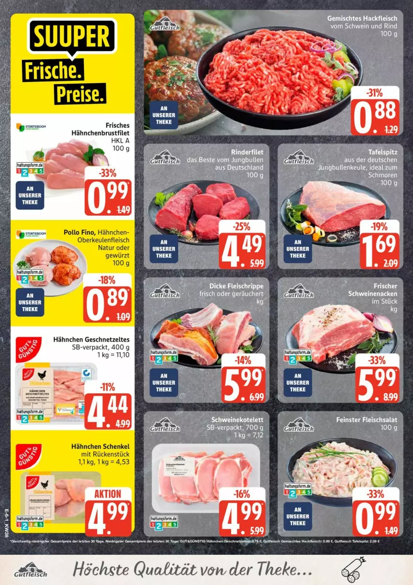 Aktueller Prospekt Edeka - Prospekte - von 14.09 bis 19.09.2026 - strona 8 - produkty: brustfilet, eis, filet, fleisch, fleischsalat, geschnetzeltes, gewürz, hackfleisch, hähnchenbrust, hähnchenbrustfilet, henkel, natur, Pollo Fino, reis, rind, salat, schenkel, schwein, schwein und rind, vom schwein und rind, wein, Zelt, ZTE