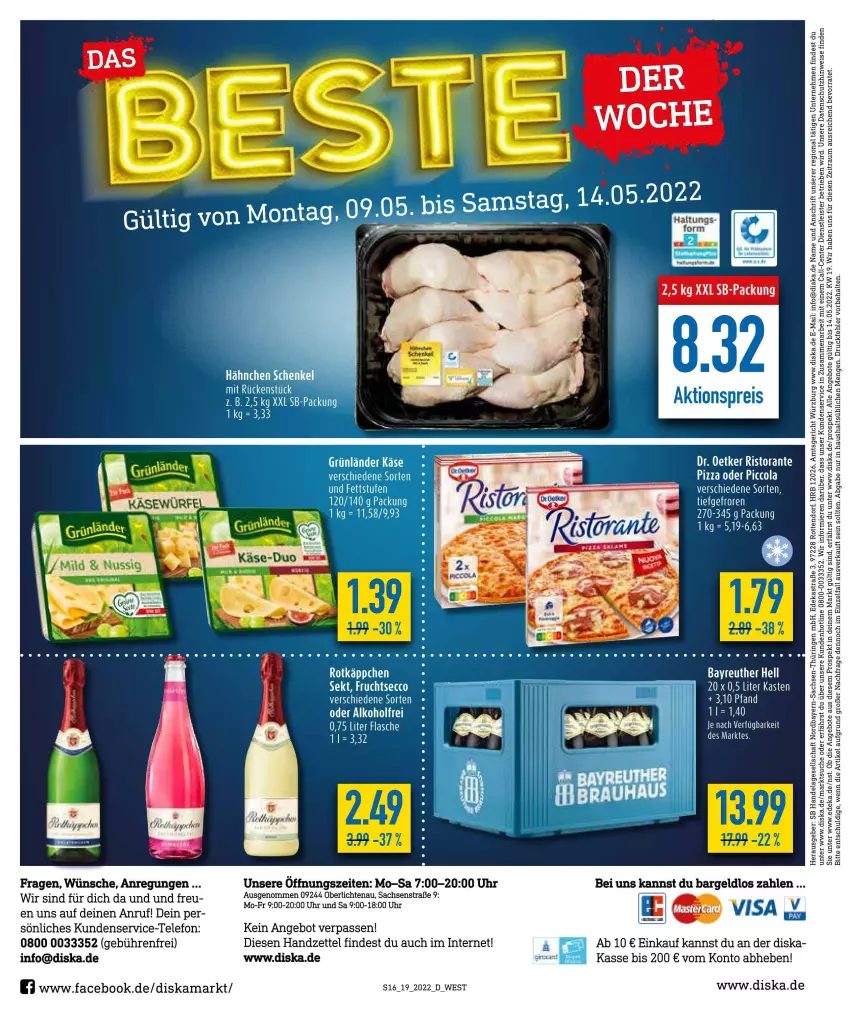 Aktueller Prospekt Diska - Prospekte - von 09.05 bis 14.05.2022 - strona 16 - produkty: alkohol, angebot, angebote, Astra, deka, Dr. Oetker, ecco, eis, ente, flasche, frucht, fruchtsecco, ring, ristorante, sac, sekt, telefon, Ti, uhr