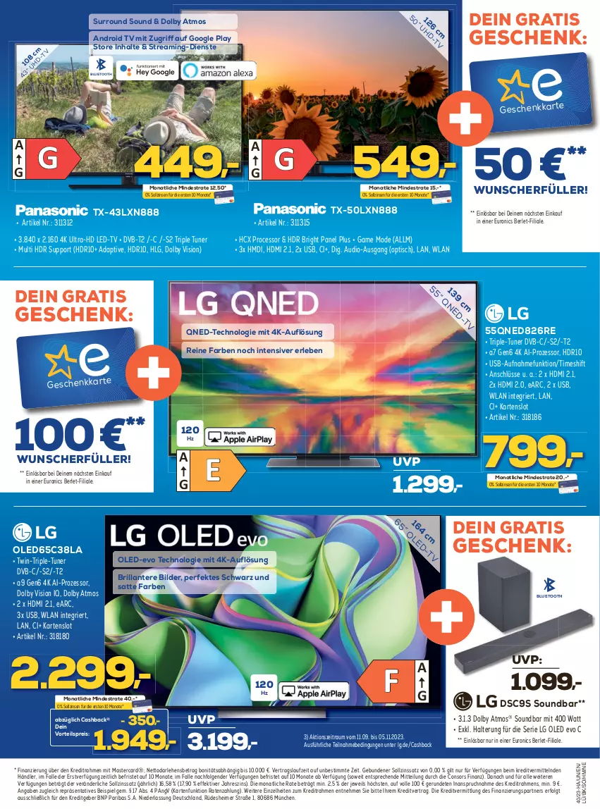 Aktueller Prospekt Berlet - Markt ändern > - von 02.10 bis 08.10.2023 - strona 3 - produkty: Android TV, consors finanz, dvb, DVB-T, eimer, eis, google play, HDMI, LG, mastercard, Mode, reis, soundbar, Ti, tisch, tuner, usb, vorteilspreis