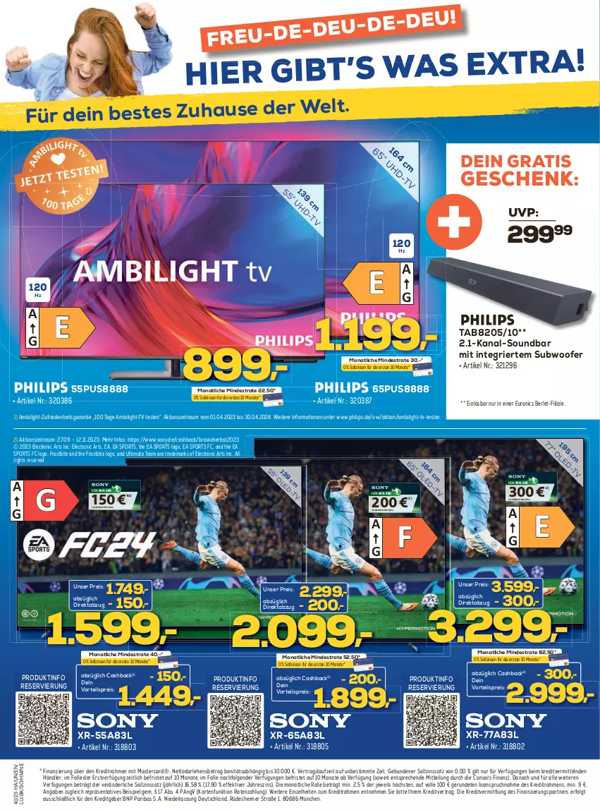 Aktueller Prospekt Berlet - Markt ändern > - von 02.10 bis 08.10.2023 - strona 4 - produkty: consors finanz, dell, eimer, eis, K2, LG, mastercard, Mode, Philips, reis, sony, soundbar, Sport, Subwoofer, Ti, vorteilspreis