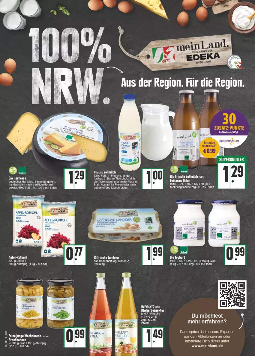 Aktueller Prospekt E Center - Angebote der Woche - von 16.05 bis 21.05.2022 - strona 10 - produkty: Abtei, bett, beutel, bio, deutschland card, eier, elle, flasche, hartkäse, Käse, milch, Nektar, rhabarber, rwe, tee, Ti, Tiere, vollmilch