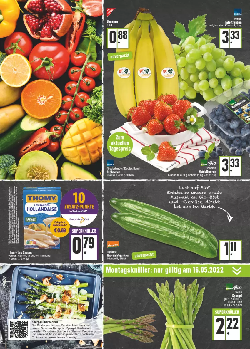 Aktueller Prospekt E Center - Angebote der Woche - von 16.05 bis 21.05.2022 - strona 2 - produkty: beere, beeren, bio, dressing, eis, erdbeere, erdbeeren, heidelbeere, heidelbeeren, knoblauch, mac, Ofen, Pecorino, reis, rezept, Schal, Schale, spargel, tafeltrauben, Ti, trauben