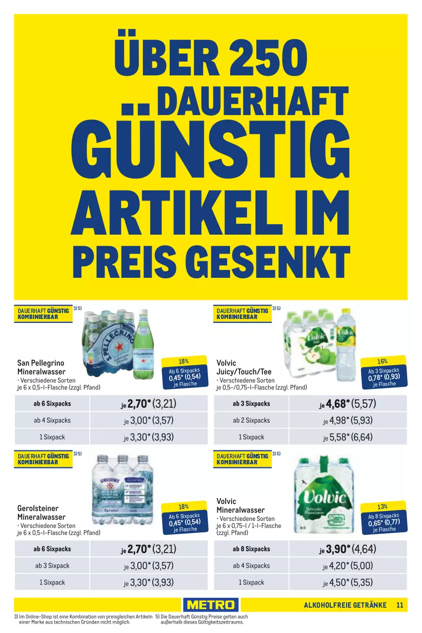 Aktueller Prospekt Metro - Händler Journal - von 01.01 bis 15.01.2025 - strona 11 - produkty: alkohol, alkoholfreie getränke, Alwa, auer, eis, elle, flasche, gerolsteine, gerolsteiner, getränk, getränke, mineralwasser, reis, san pellegrino, steiner, tee, Ti, volvic, wasser