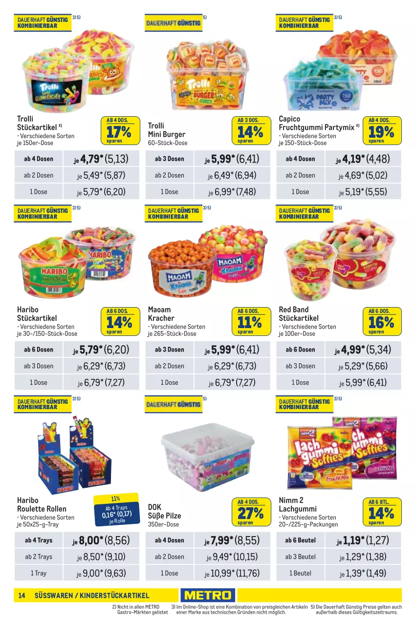 Aktueller Prospekt Metro - Händler Journal - von 01.01 bis 15.01.2025 - strona 14 - produkty: auer, beutel, burger, Cap, eis, frucht, fruchtgummi, haribo, Kinder, kracher, lachgummi, maoam, Metro, Nimm 2, pilze, reis, süsswaren, Ti, trolli