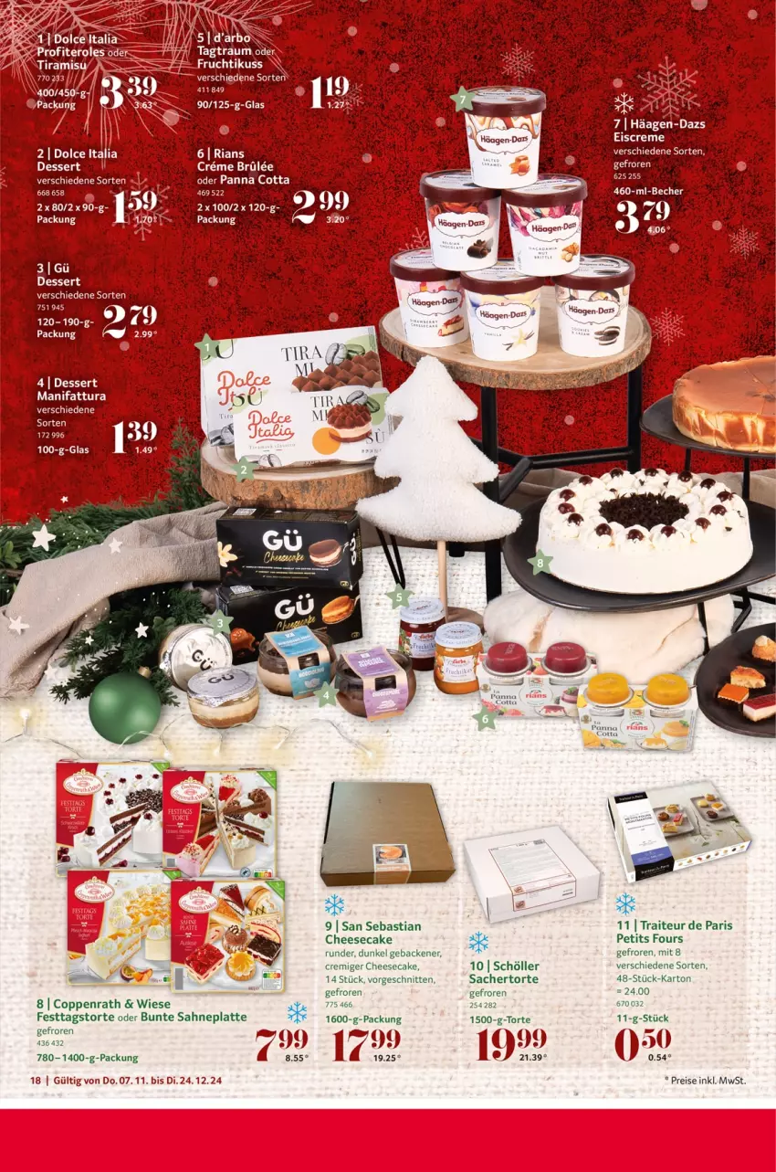 Aktueller Prospekt Selgros - Festlich genießen - von 07.11 bis 24.12.2024 - strona 18 - produkty: asti, cheesecake, coppenrath, creme, dessert, eis, eiscreme, frucht, geback, latte, Profiteroles, reis, sac, sahne, schnitten, Schöller, Ti, torte