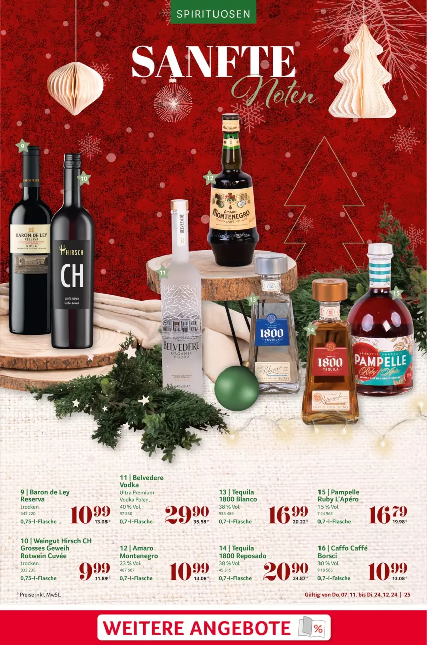 Aktueller Prospekt Selgros - Festlich genießen - von 07.11 bis 24.12.2024 - strona 25 - produkty: amaro, angebot, angebote, caffe, eis, elle, flasche, monte, reis, rioja, rotwein, spirituosen, tequila, Ti, vodka, wein