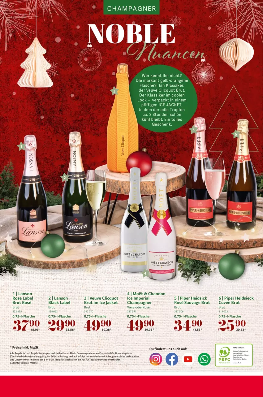 Aktueller Prospekt Selgros - Festlich genießen - von 07.11 bis 24.12.2024 - strona 32 - produkty: angebot, angebote, black label, brut, champagne, champagner, eis, flasche, Jacke, lack, LG, moet, Rauch, reis, Ria, Ti