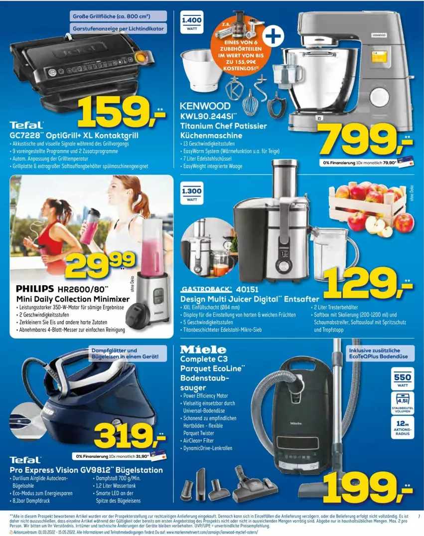 Aktueller Prospekt Euronics - Prospekte - von 02.03 bis 09.03.2022 - strona 7 - produkty: Dampfglätter, eis, leine, messer, Mixer, Philips, Reinigung, Ti