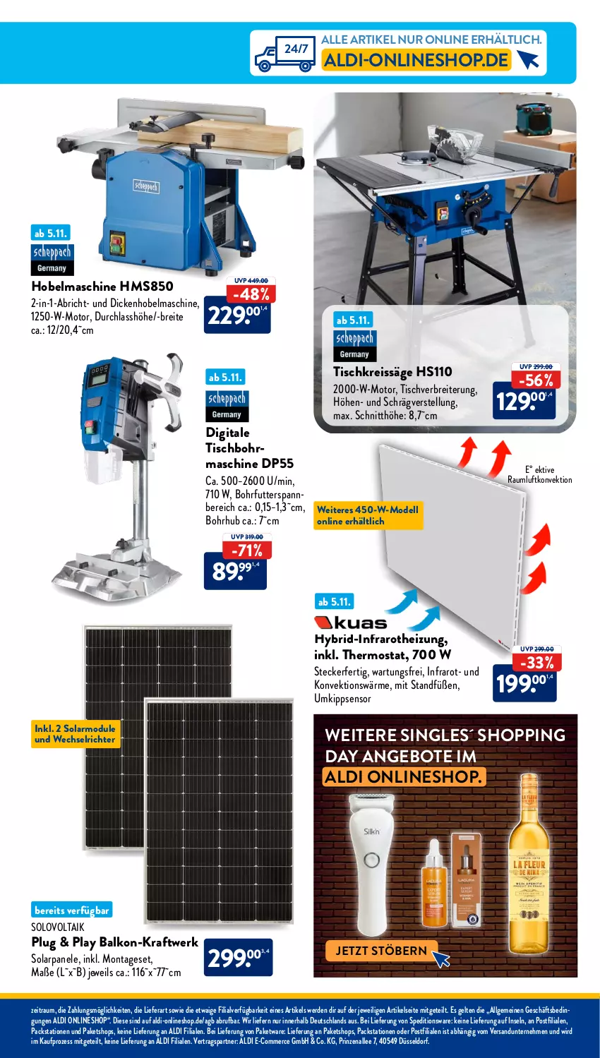 Aktueller Prospekt AldiSud - IN ZWEI WOCHEN - von 06.11 bis 11.11.2023 - strona 35 - produkty: aldi, angebot, angebote, Brei, dell, eis, erde, kraft, LG, Mode, reis, reiss, säge, thermostat, Ti, tisch, Tischbohrmaschine, Tischkreissäge