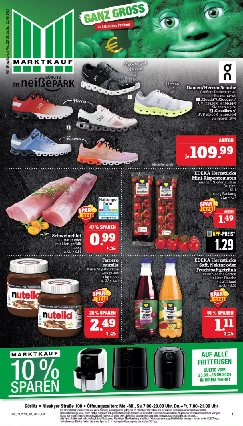 Aktueller Prospekt Marktkauf - Prospekt - von 22.09 bis 28.09.2024 - strona 1 - produkty: angebot, angebote, deka, dell, eis, Elan, flasche, fritteuse, frucht, fruchtsaft, fruchtsaftgetränk, getränk, Mode, natur, Nektar, nuss, nutella, saft, Spiele, Ti