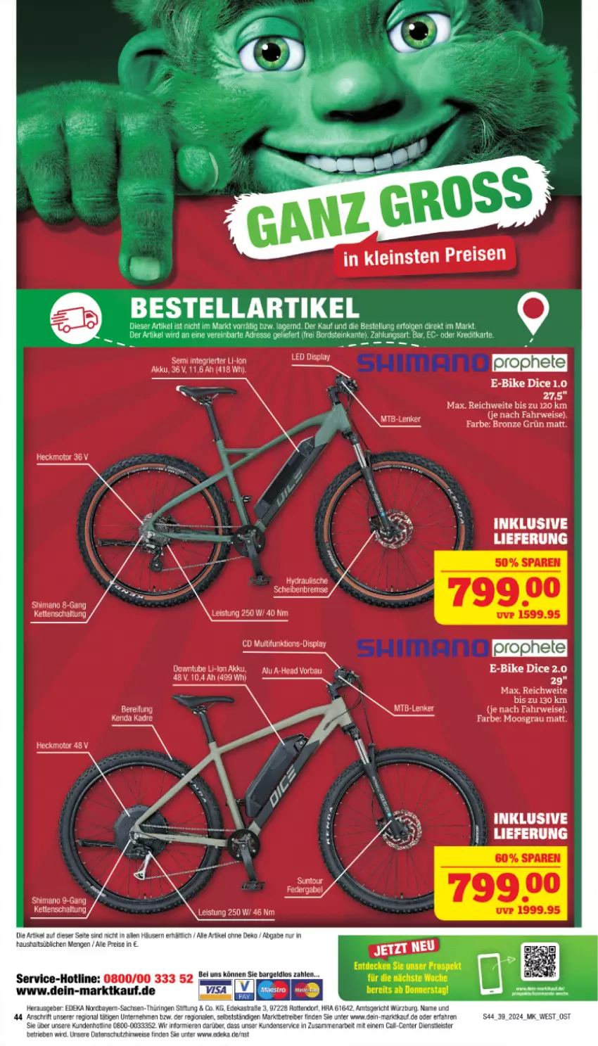 Aktueller Prospekt Marktkauf - Prospekt - von 22.09 bis 28.09.2024 - strona 44 - produkty: akku, Astra, Bau, deka, E-Bike, eis, ente, Kette, prophete, reis, ring, rwe, sac, Schal, shimano, Ti