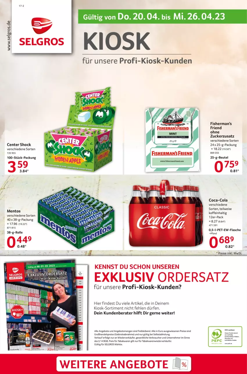 Aktueller Prospekt Selgros - Food - von 20.04 bis 26.04.2023 - strona 23 - produkty: angebot, angebote, beutel, coca-cola, cola, eis, ente, flasche, LG, mint, Rauch, reis, Ti, zucker