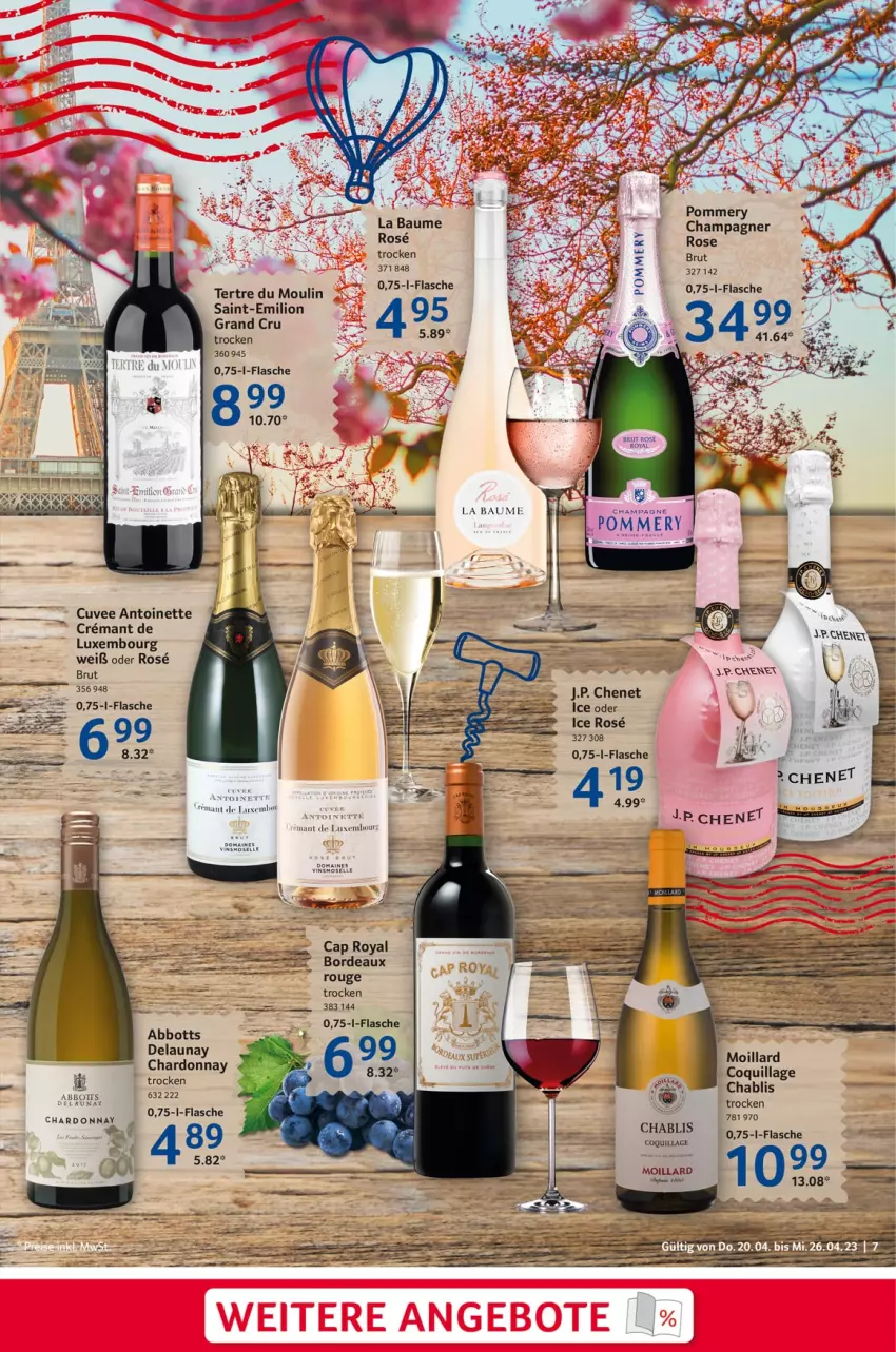 Aktueller Prospekt Selgros - Food - von 20.04 bis 26.04.2023 - strona 7 - produkty: arla, Bau, brut, Cap, champagne, champagner, elle, flasche, J.P. Chenet, lion, rouge